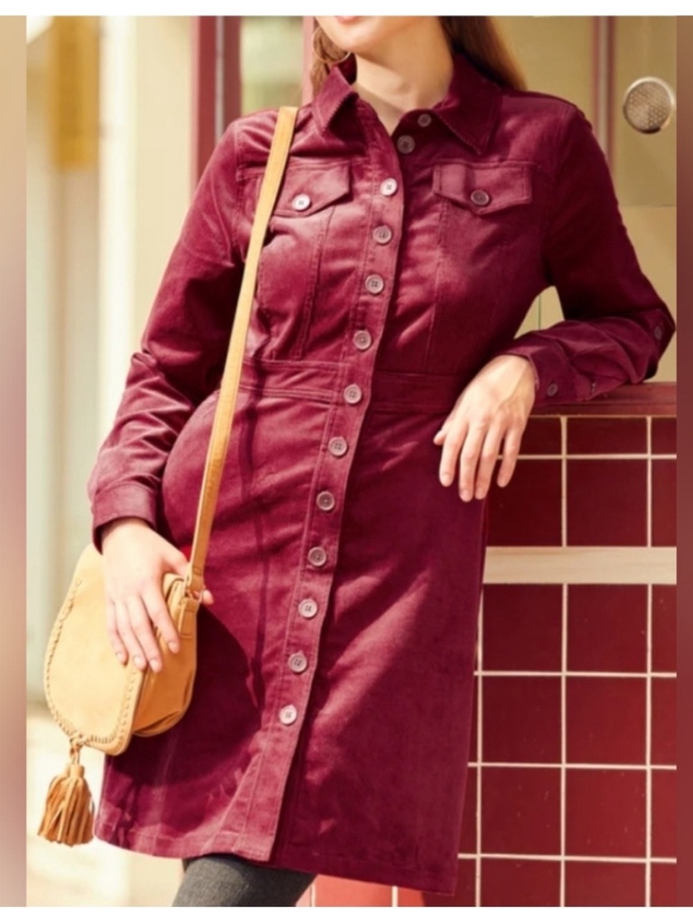 Modcloth Choosing My Adventure Corduroy Shirtdress